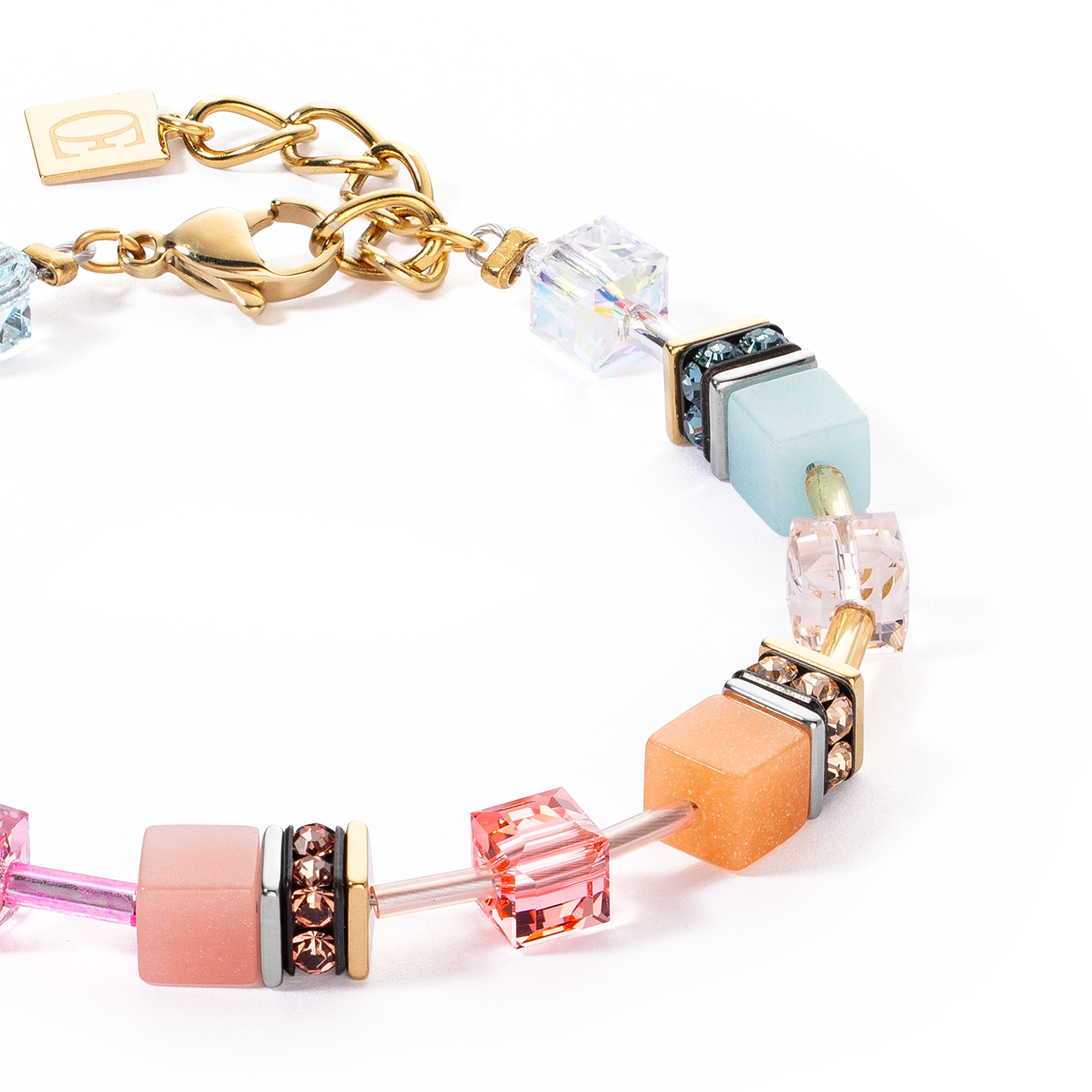 Bracelet GeoCUBE® Iconic aqua-apricot