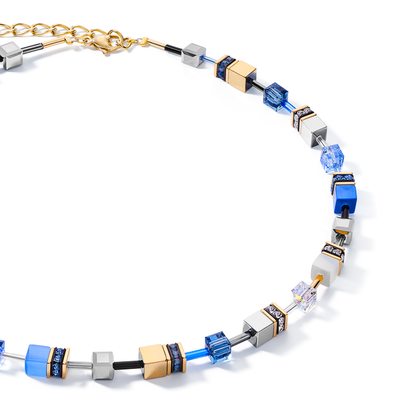 Collier GeoCUBE® bleu-or