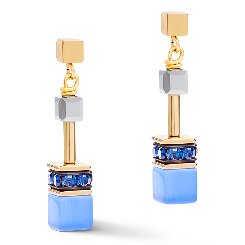 Boucles d'oreille GeoCUBE® bleu-or