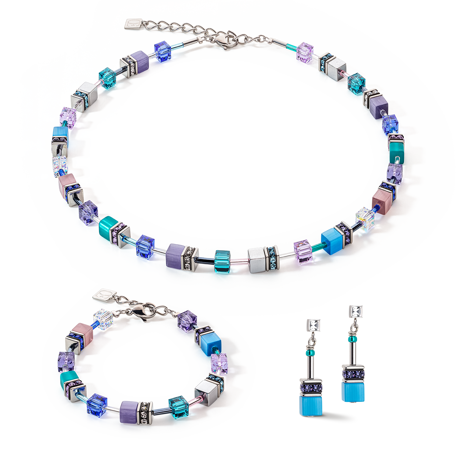 Bracelet GeoCUBE® Iconic turquoise-mauve