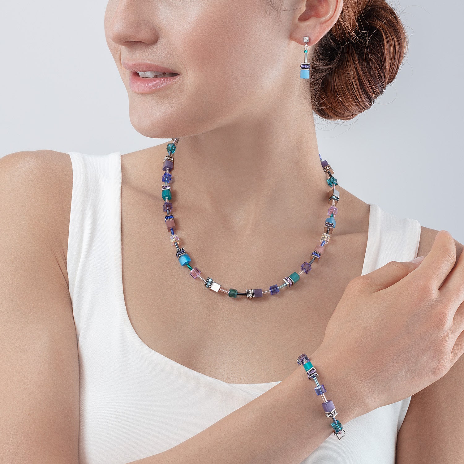 Bracelet GeoCUBE® Iconic turquoise-mauve