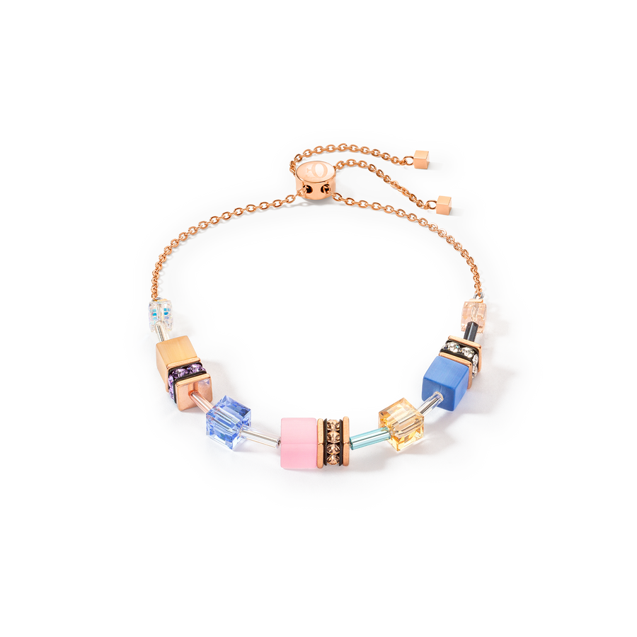 Bracelet GeoCUBE® Iconic Chain bleu clair rose
