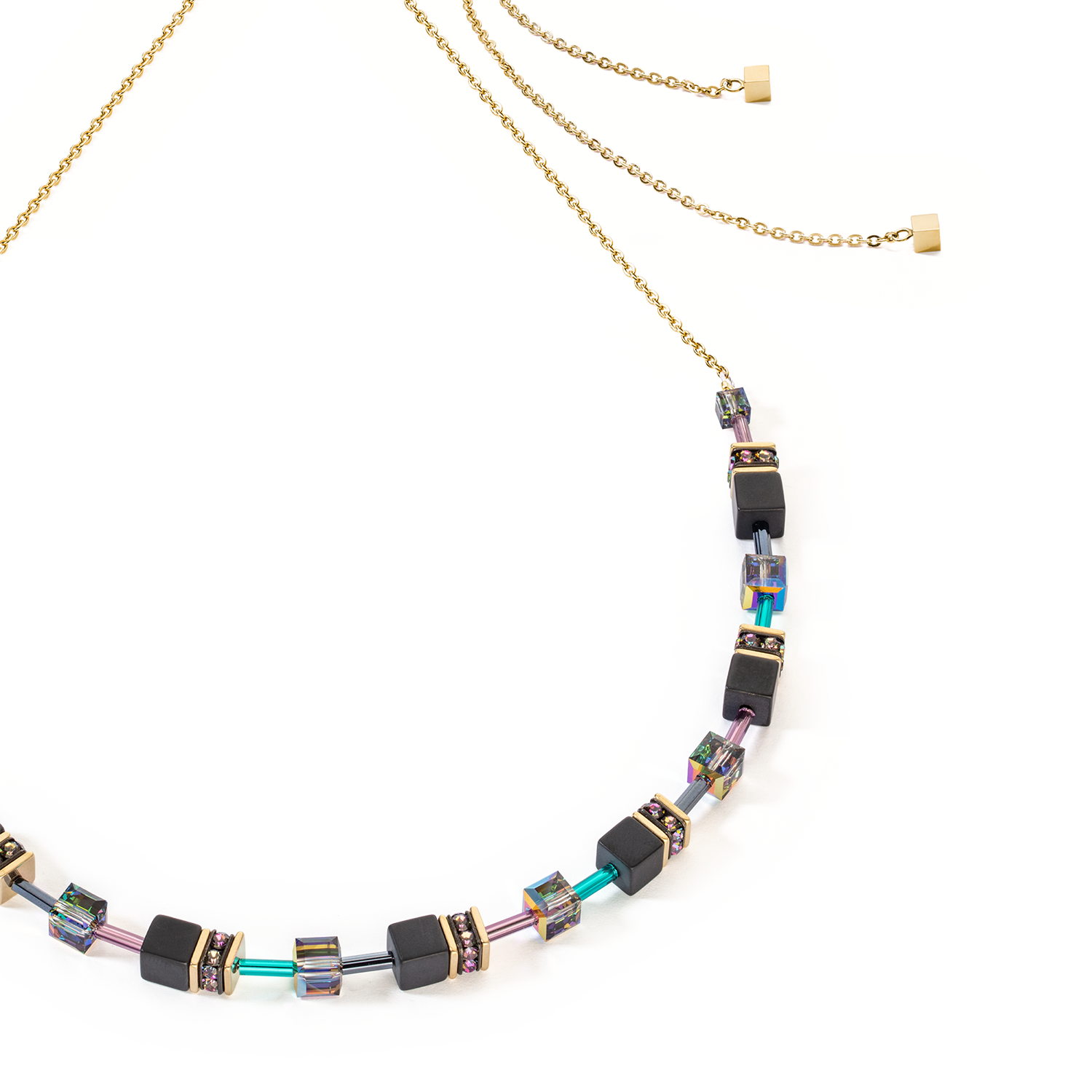 Collier GeoCUBE® Iconic Nature Chain noir multicolore