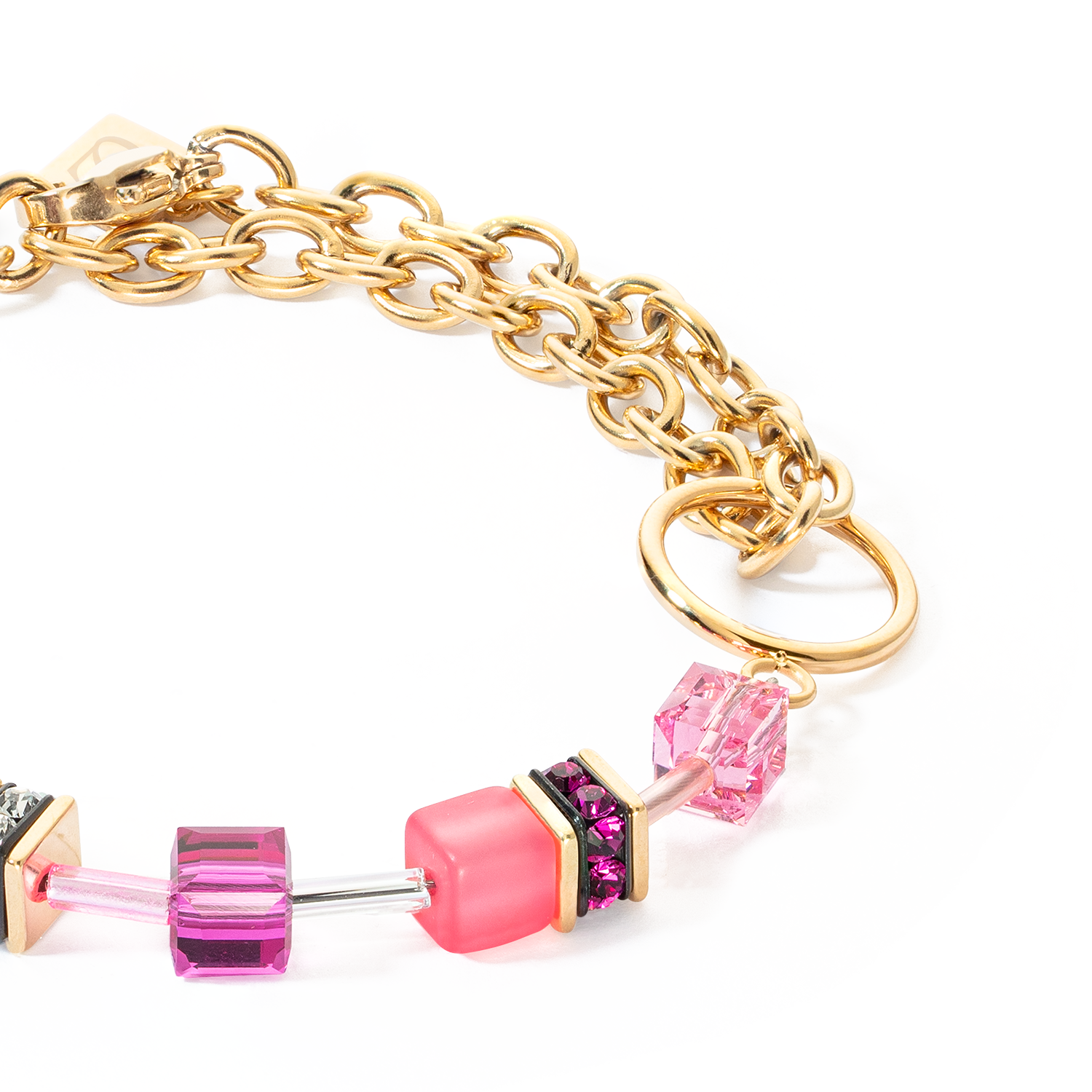 Bracelet GeoCUBE® Iconic Chain or-magenta