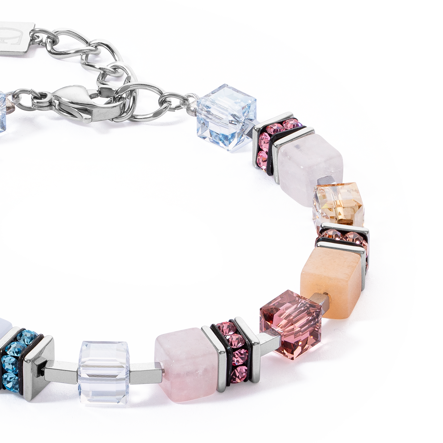 Bracelet GeoCUBE® Precious Statement argent-pastel