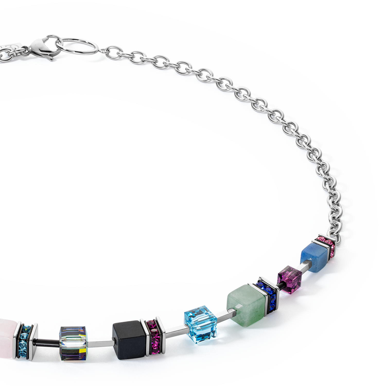 Collier GeoCUBE® Iconic Precious Chain argent-multicolore