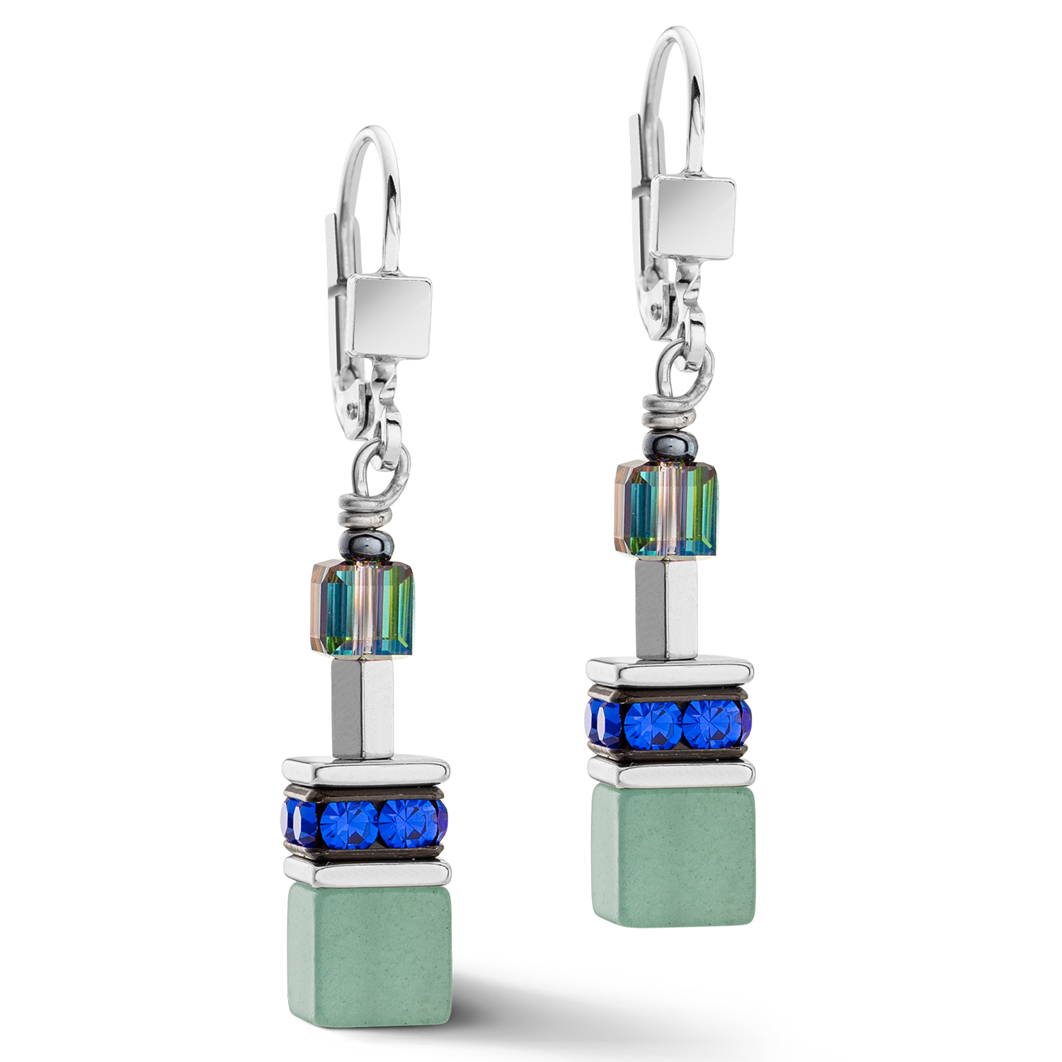 Boucles d'oreilles GeoCUBE® Iconic Precious Chain argent-multicolore