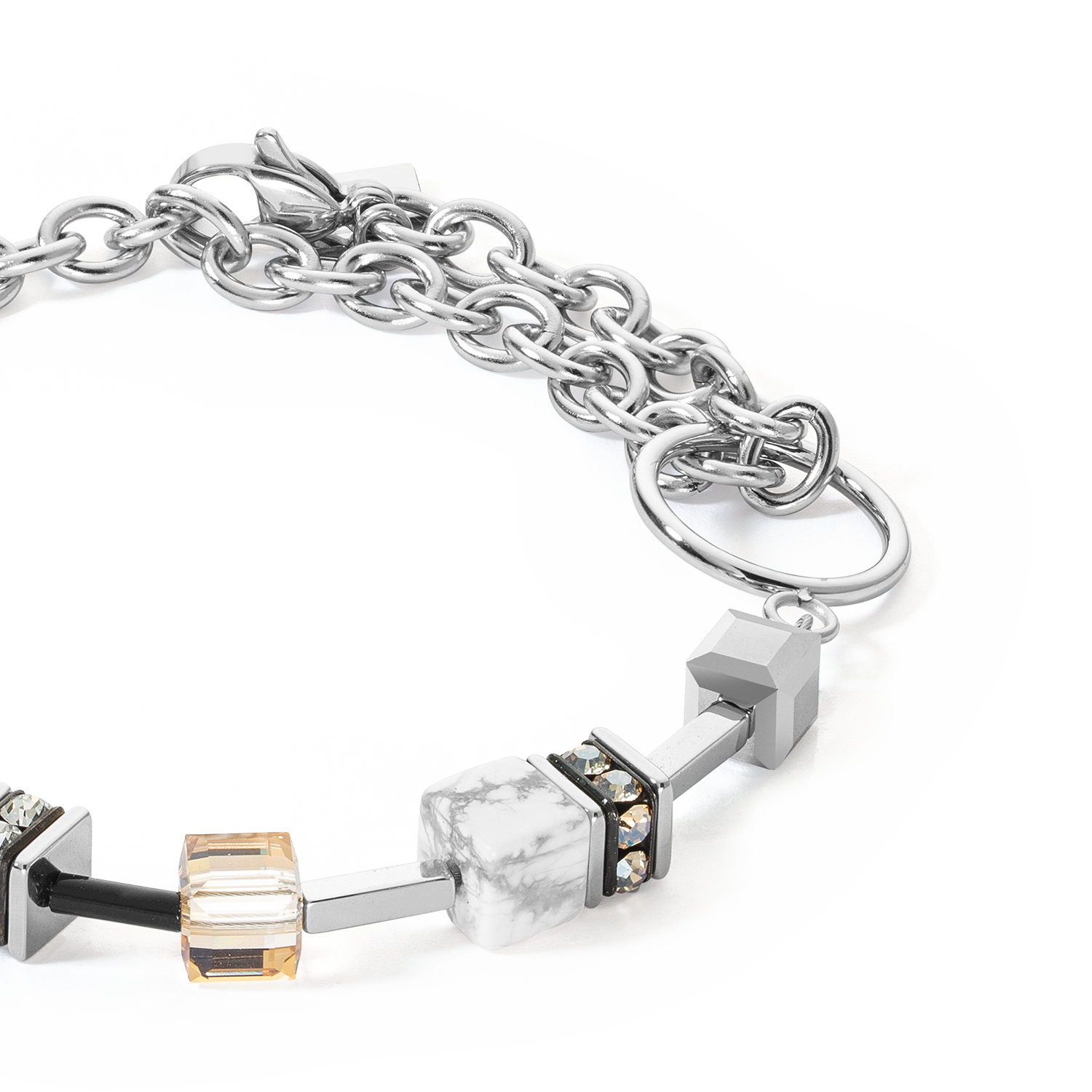 Bracelet GeoCUBE® Iconic Precious Chain gris-beige