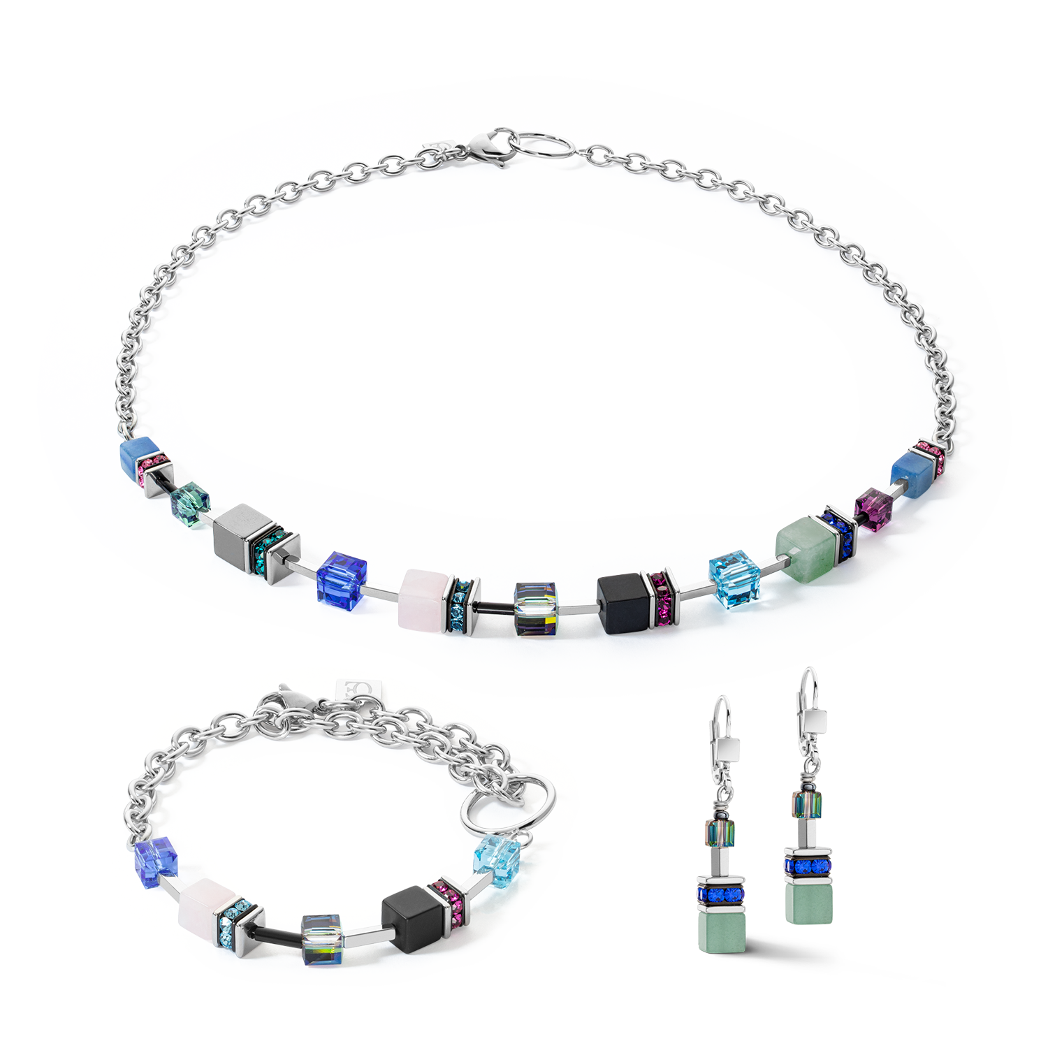 Bracelet GeoCUBE® Iconic Precious Chain argent-multicolore