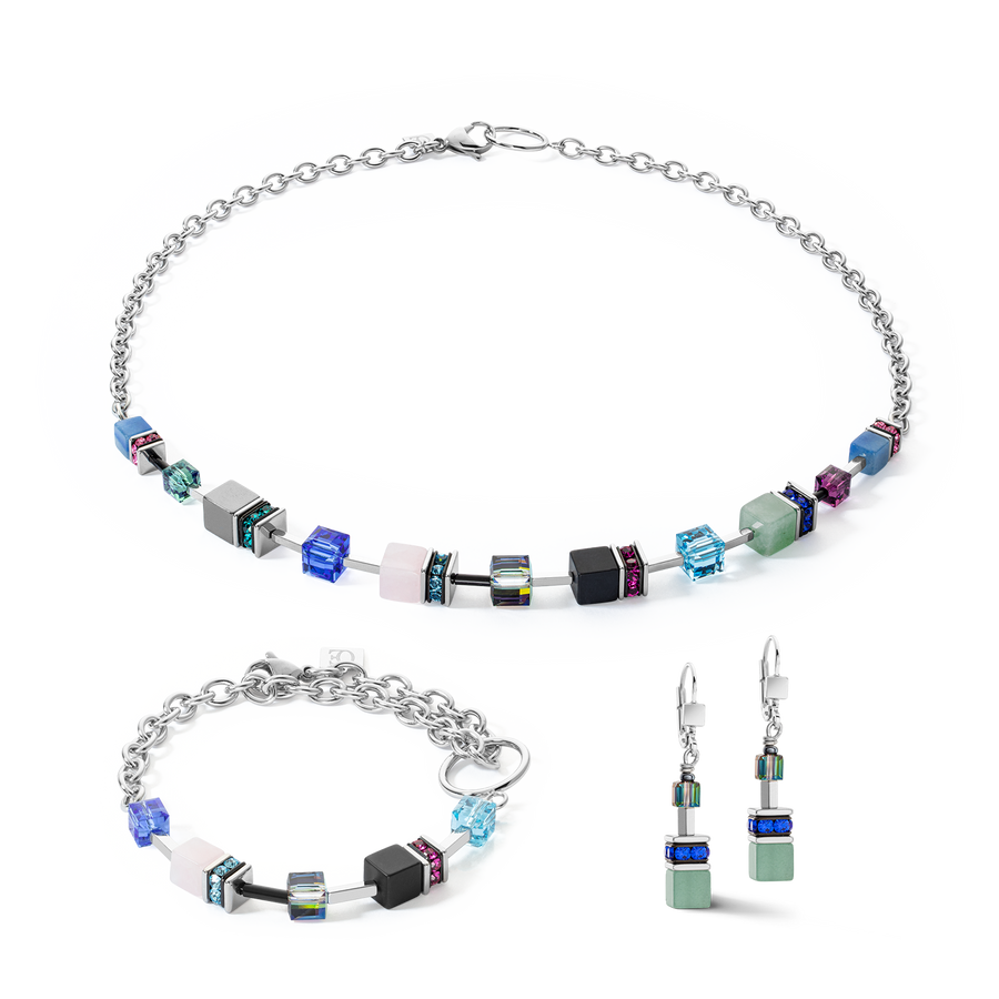Bracelet GeoCUBE® Iconic Precious Chain argent-multicolore