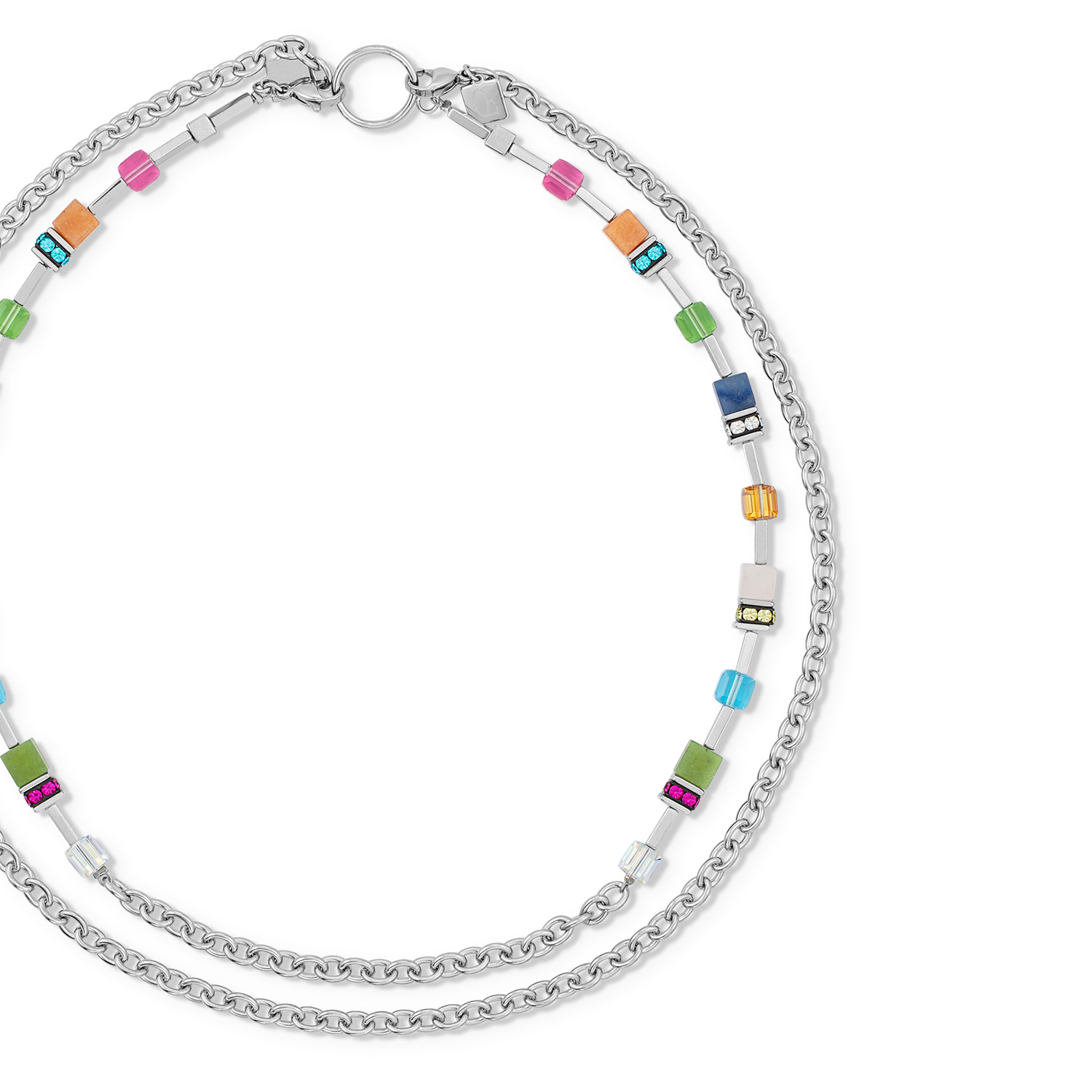 Collier GeoCUBE® Iconic Boho argent-multicolore