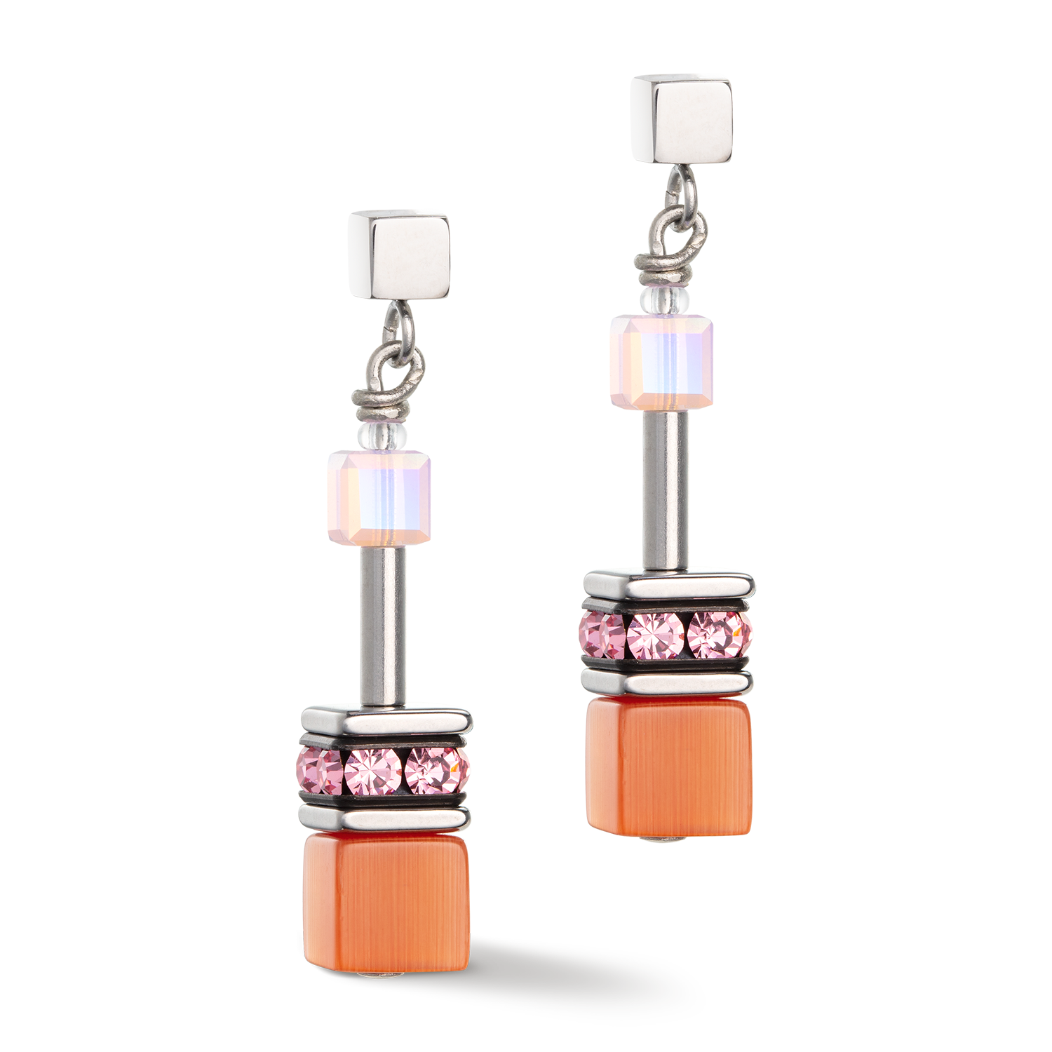 GeoCUBE® Iconic Joyful Colours Clous d’oreilles rouge