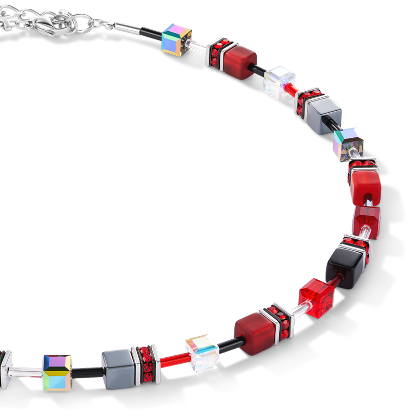 Collier GeoCUBE® rouge-hématite