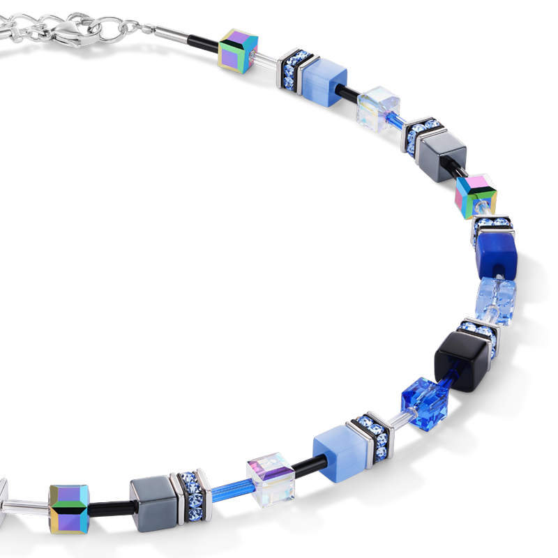 Collier GeoCUBE® bleu cobalte