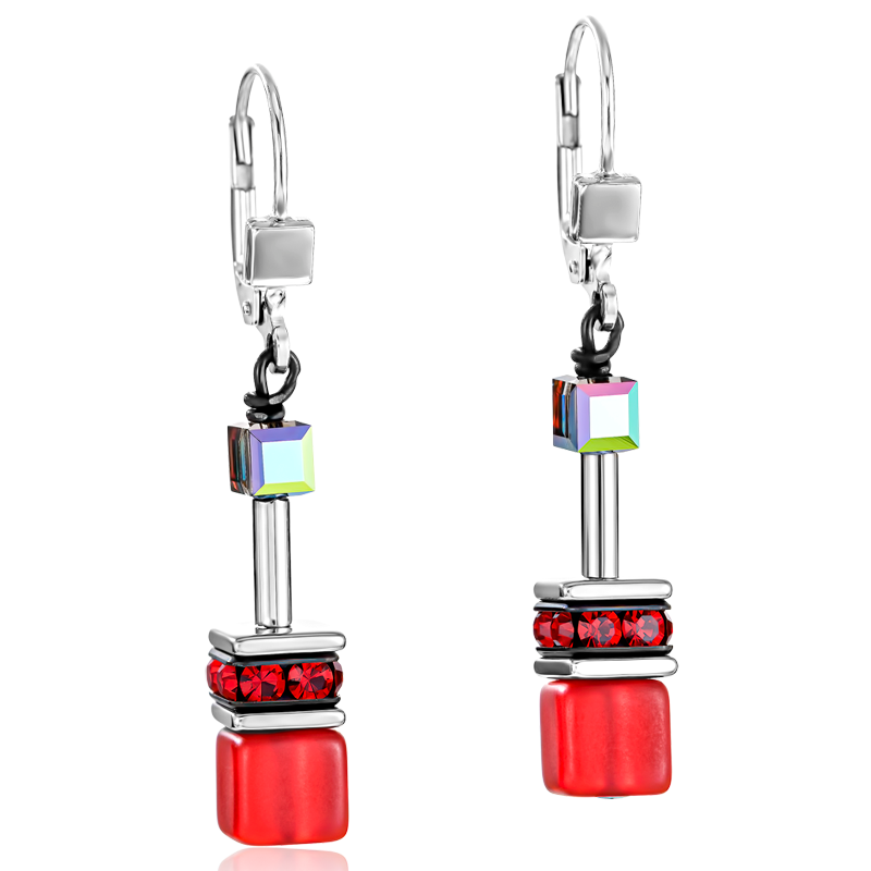 Boucles d'oreille GeoCUBE® rouge