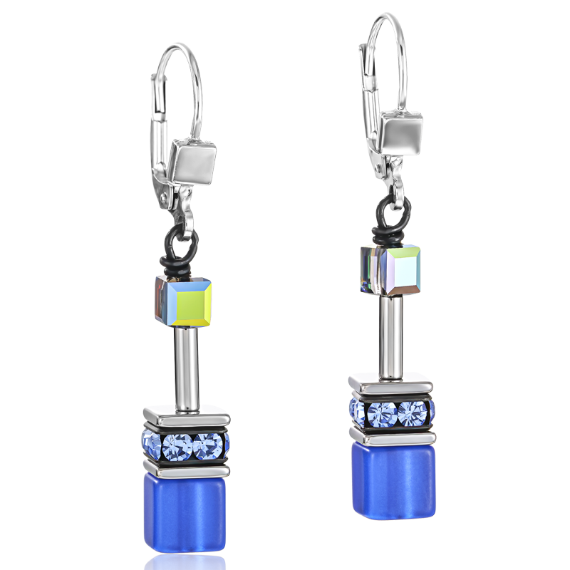 Boucles d'oreille GeoCUBE® bleu cobalt