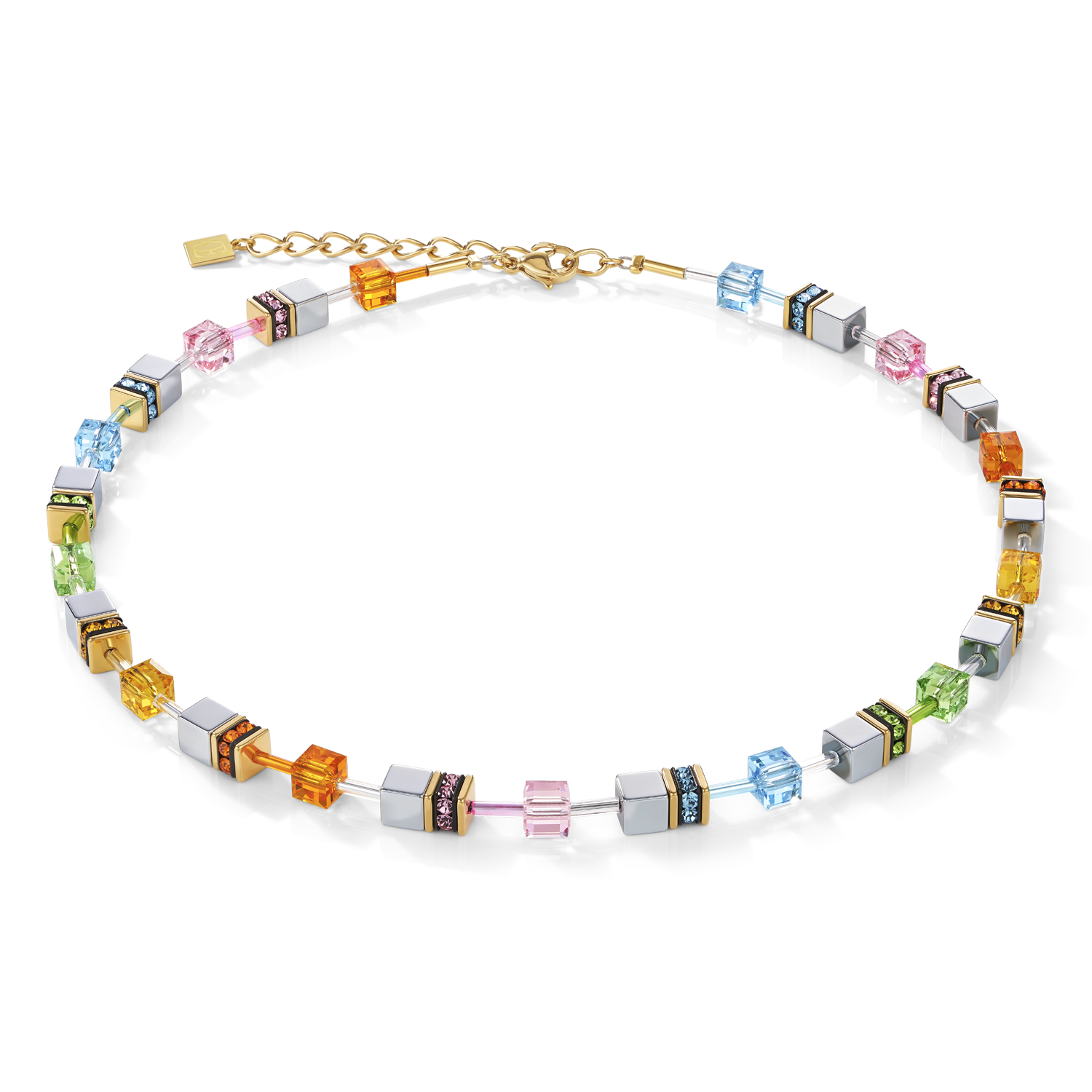Collier GeoCUBE® multicolore pastel