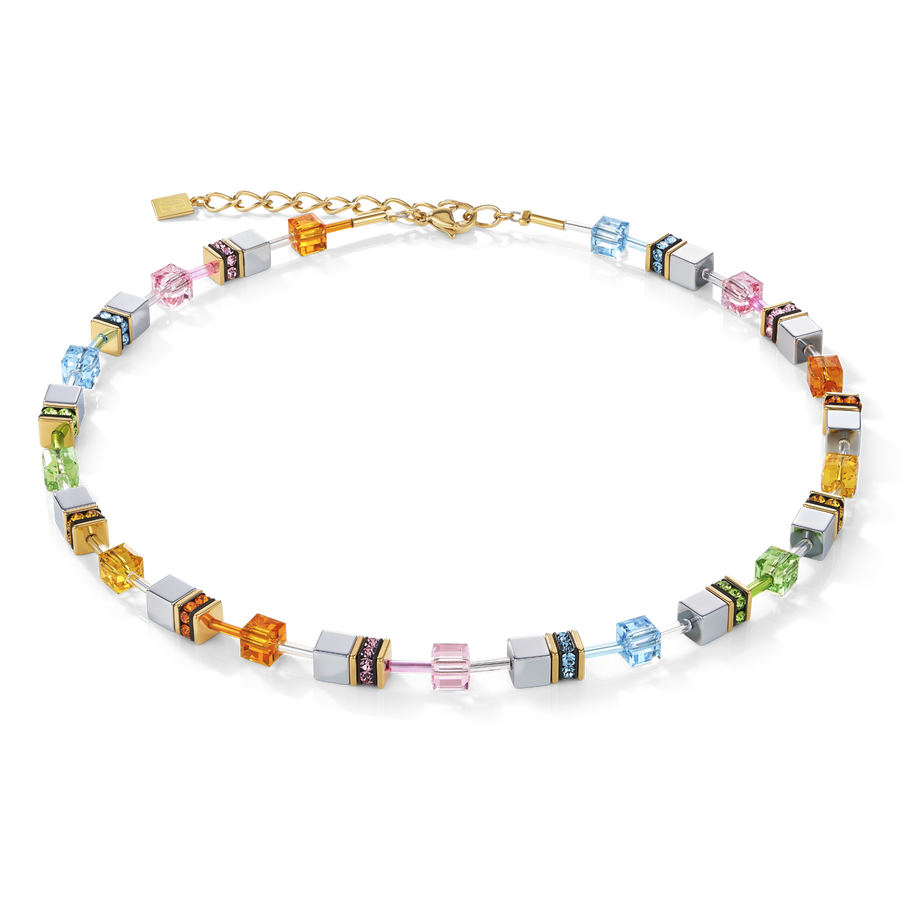 Collier GeoCUBE® multicolore pastel