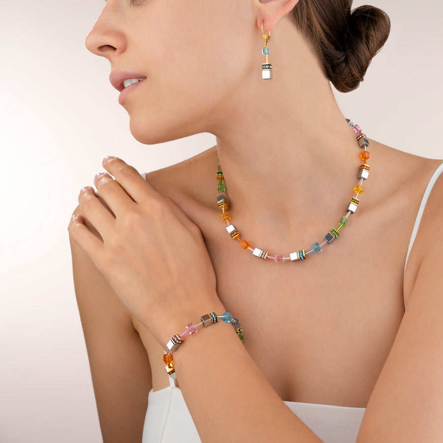 Collier GeoCUBE® multicolore pastel