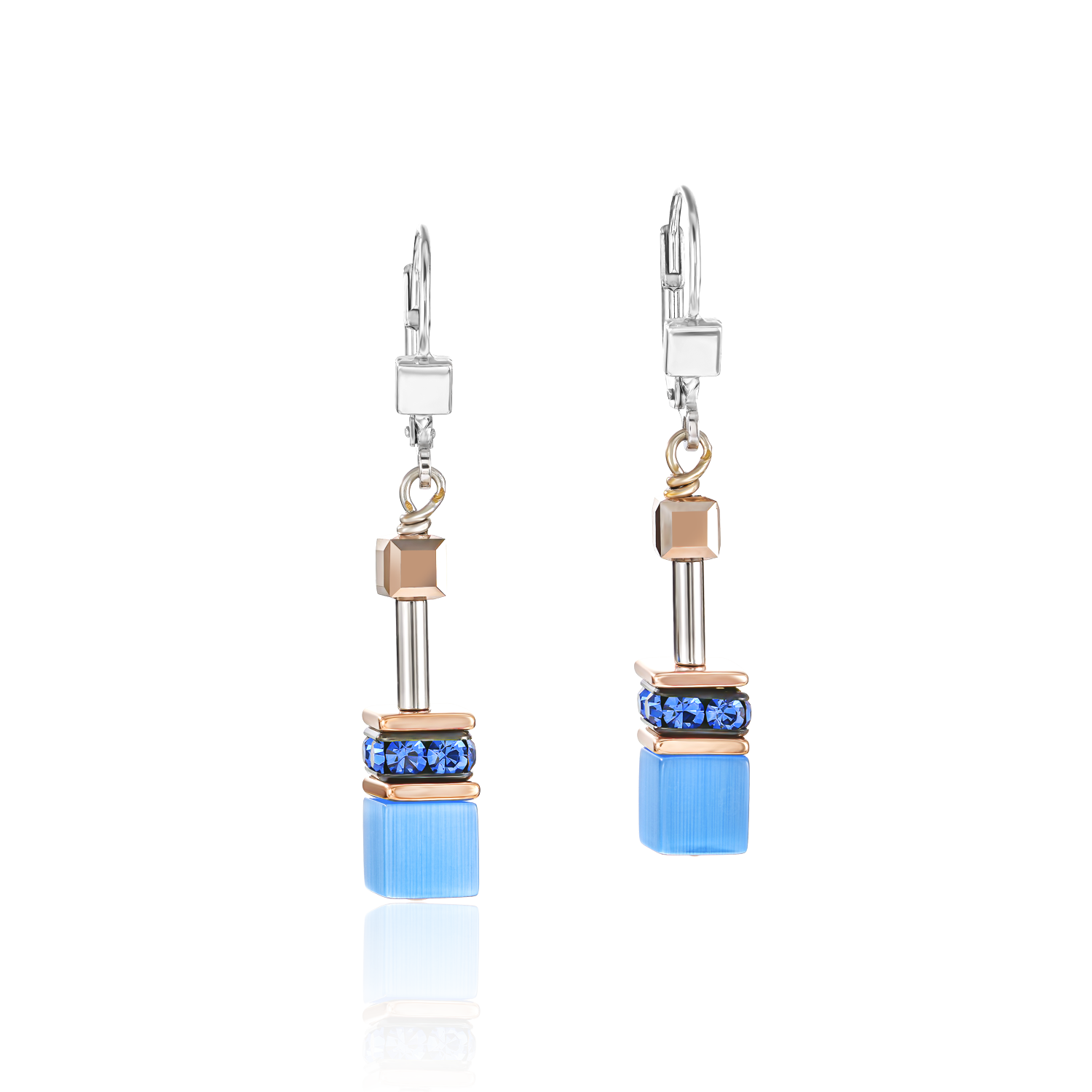 Boucles d'oreille GeoCUBE® bleu