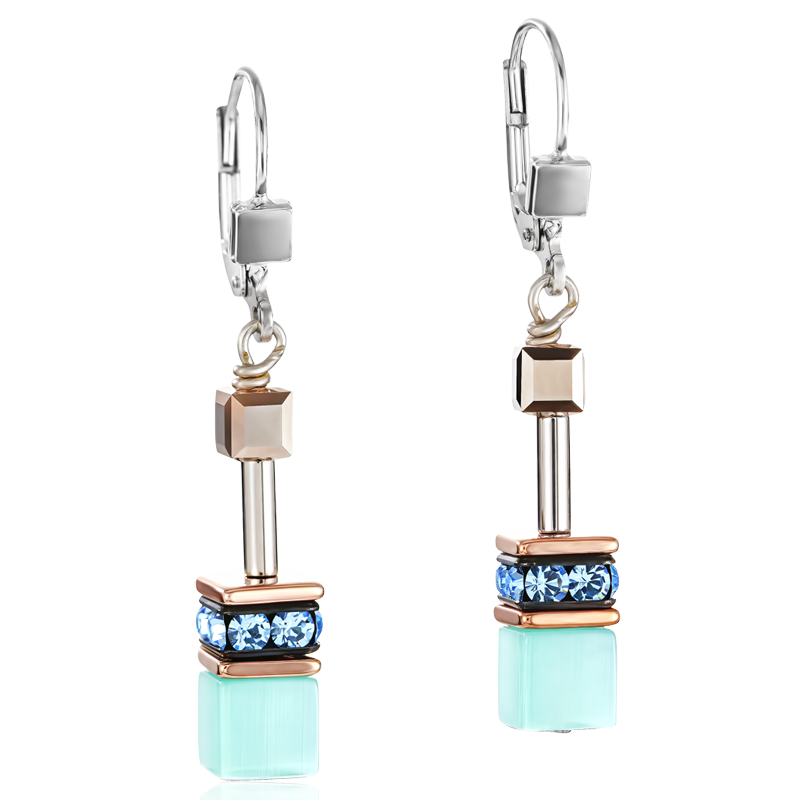 Boucles d'oreille GeoCUBE® aqua