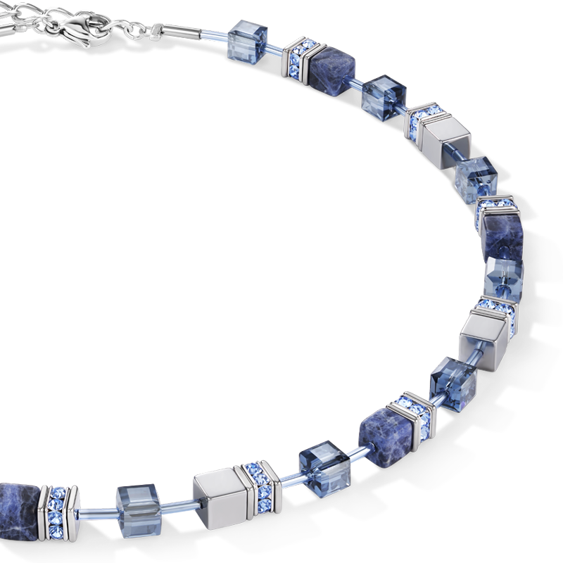 Collier GeoCUBE® sodalite & hématite bleu