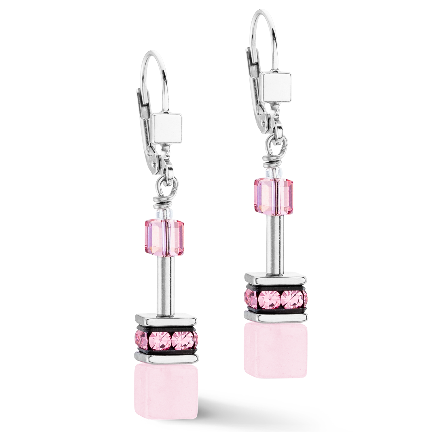 Boucles d'oreille GeoCUBE® Iconic Precious rose