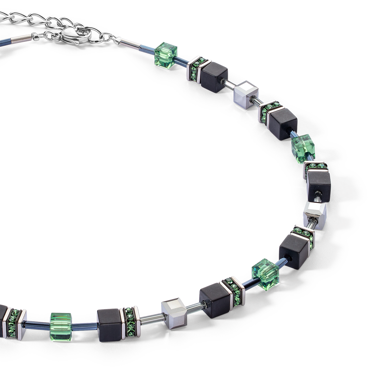 Collier GeoCUBE® Iconic Precious Onyx or vert-sauge argenté