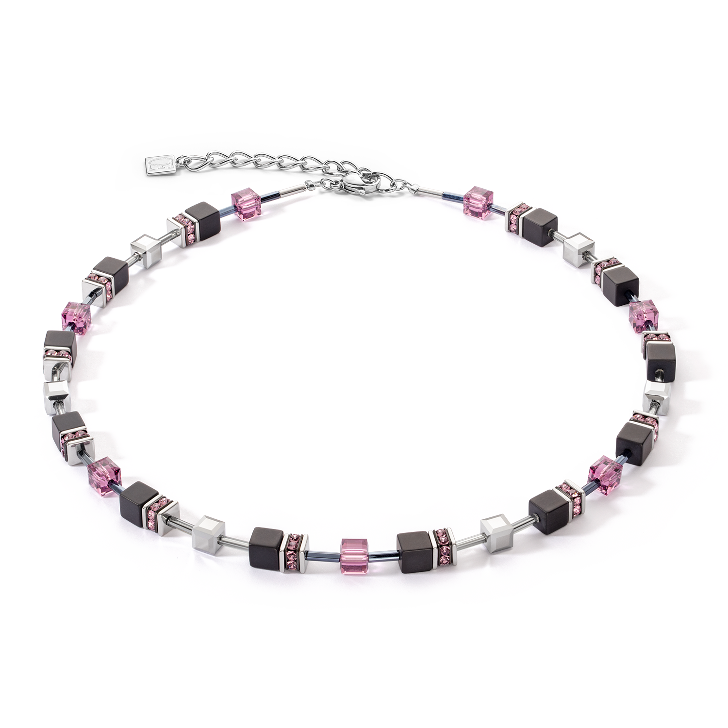 Collier GeoCUBE® Iconic Precious Onyx or améthyste-d'argent