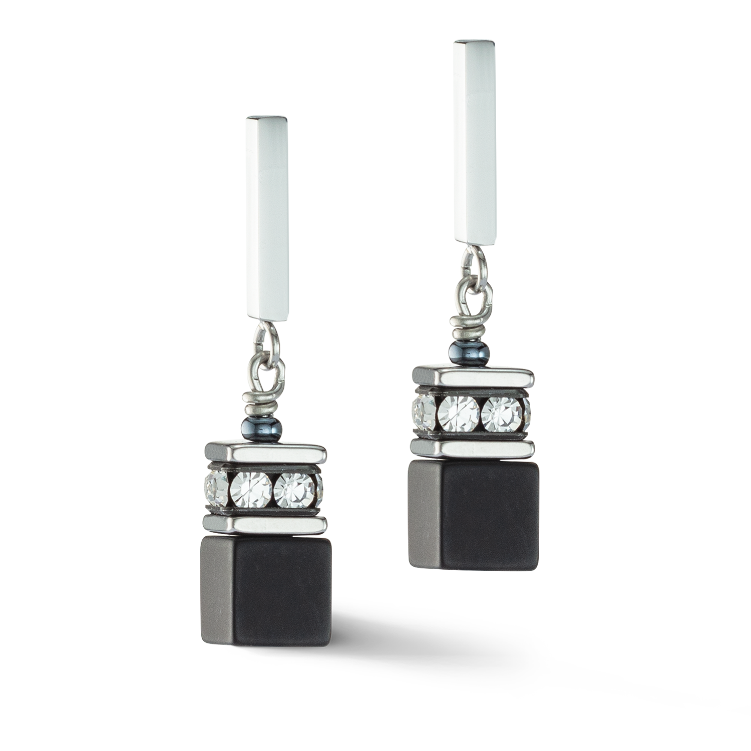 Boucles d'oreille GeoCUBE® Iconic Precious Onyx cristal-noir