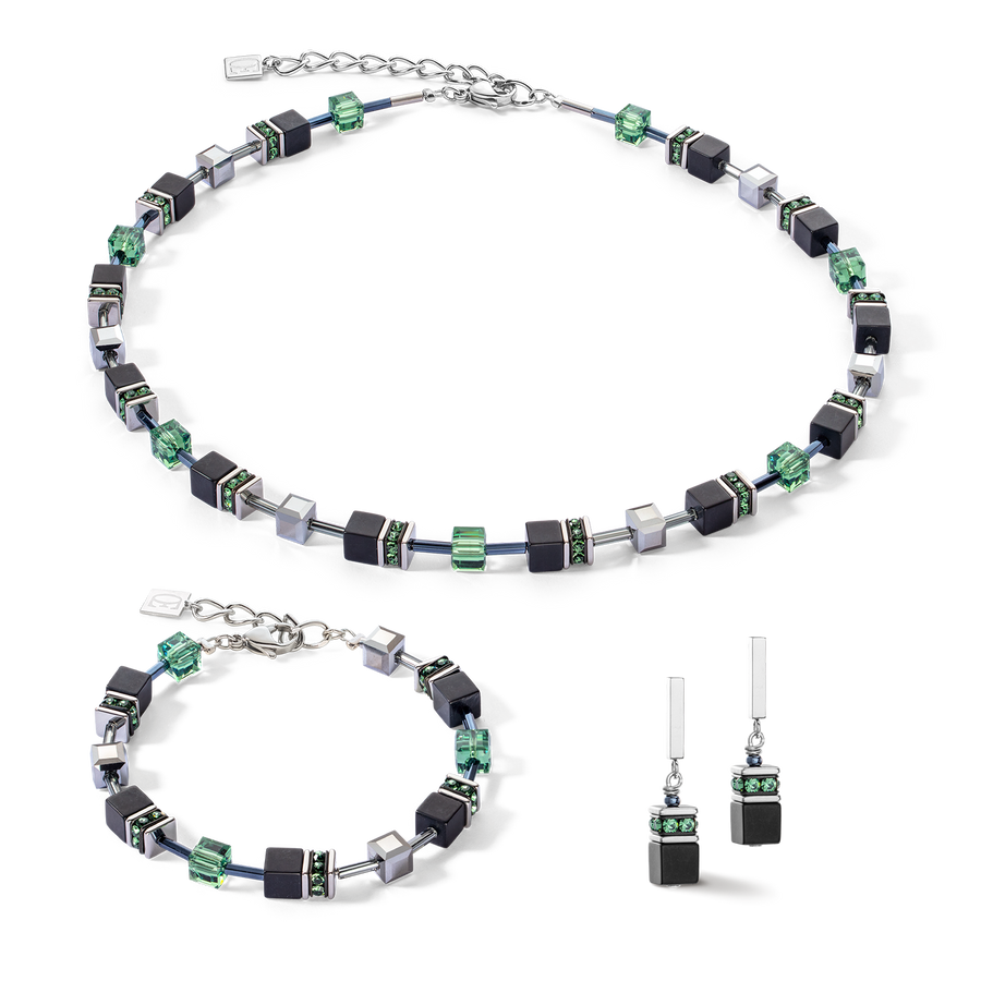 Bracelet GeoCUBE® Iconic Precious Onyx or vert-sauge argenté