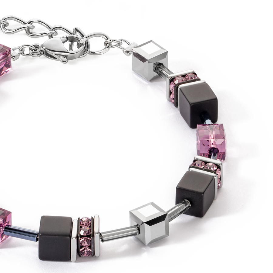 Bracelet GeoCUBE® Iconic Precious Onyx  or améthyste d'argent