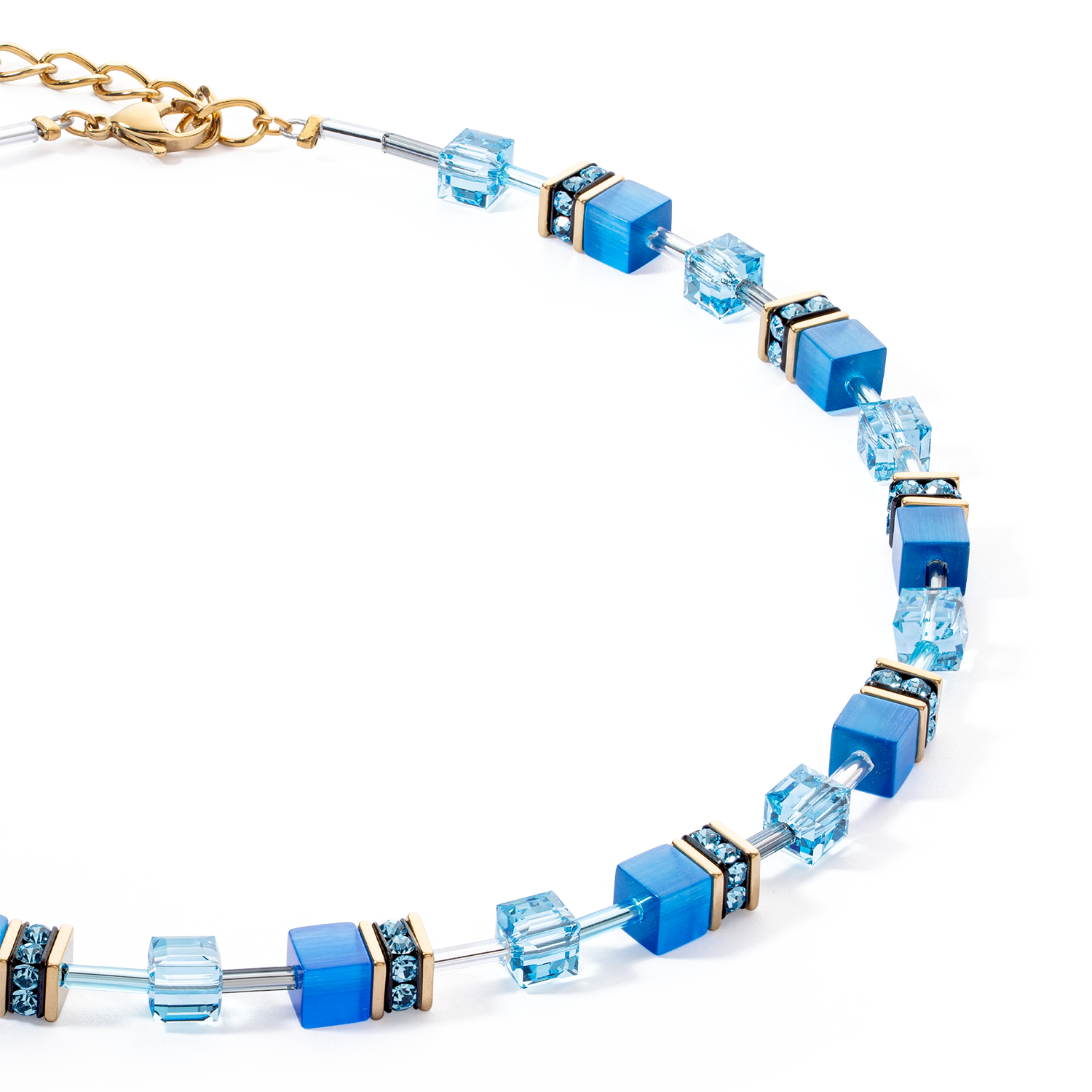 Collier GeoCUBE® Iconic Mono Or turquoise