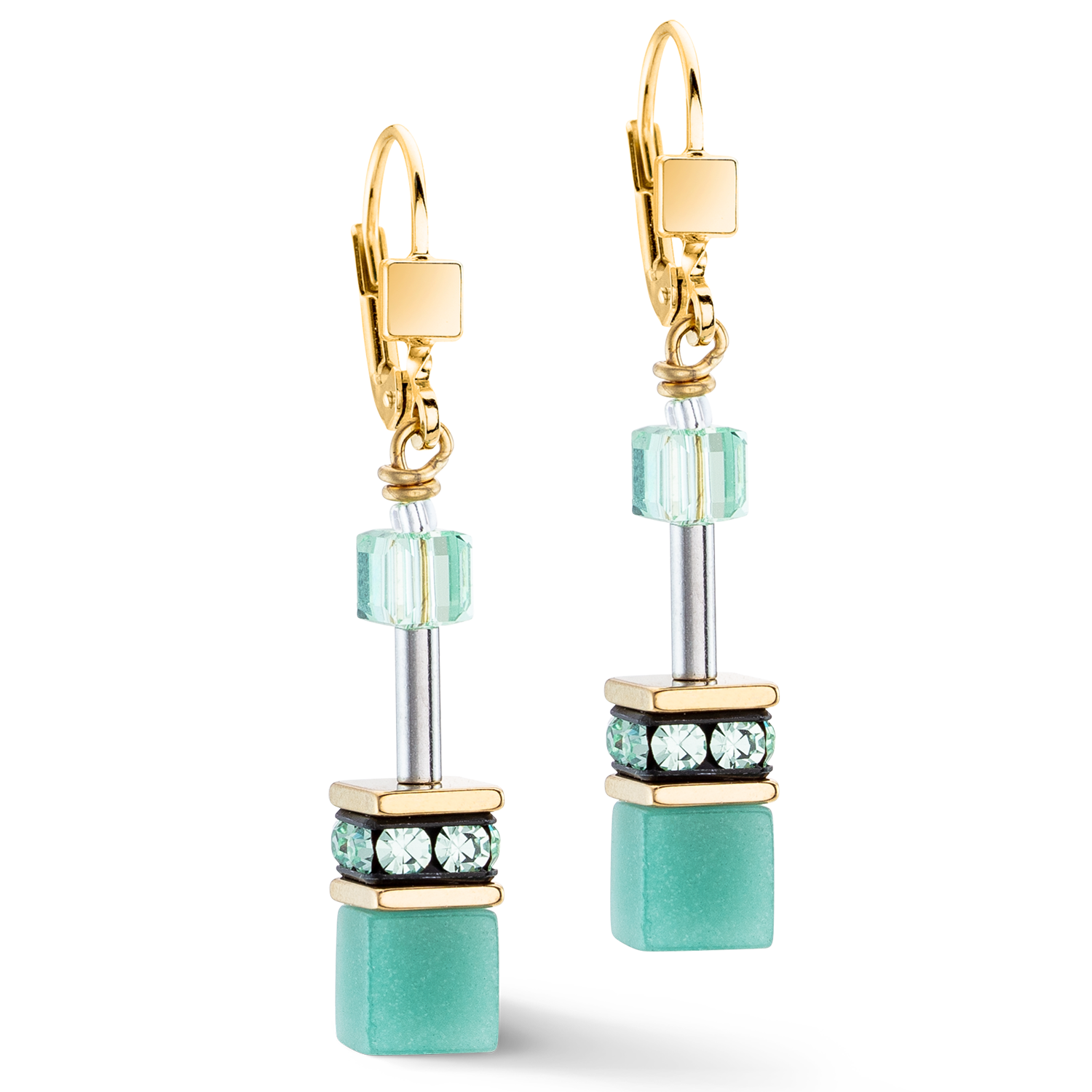 Boucles d'oreilles GeoCUBE® Iconic Mono Or vert