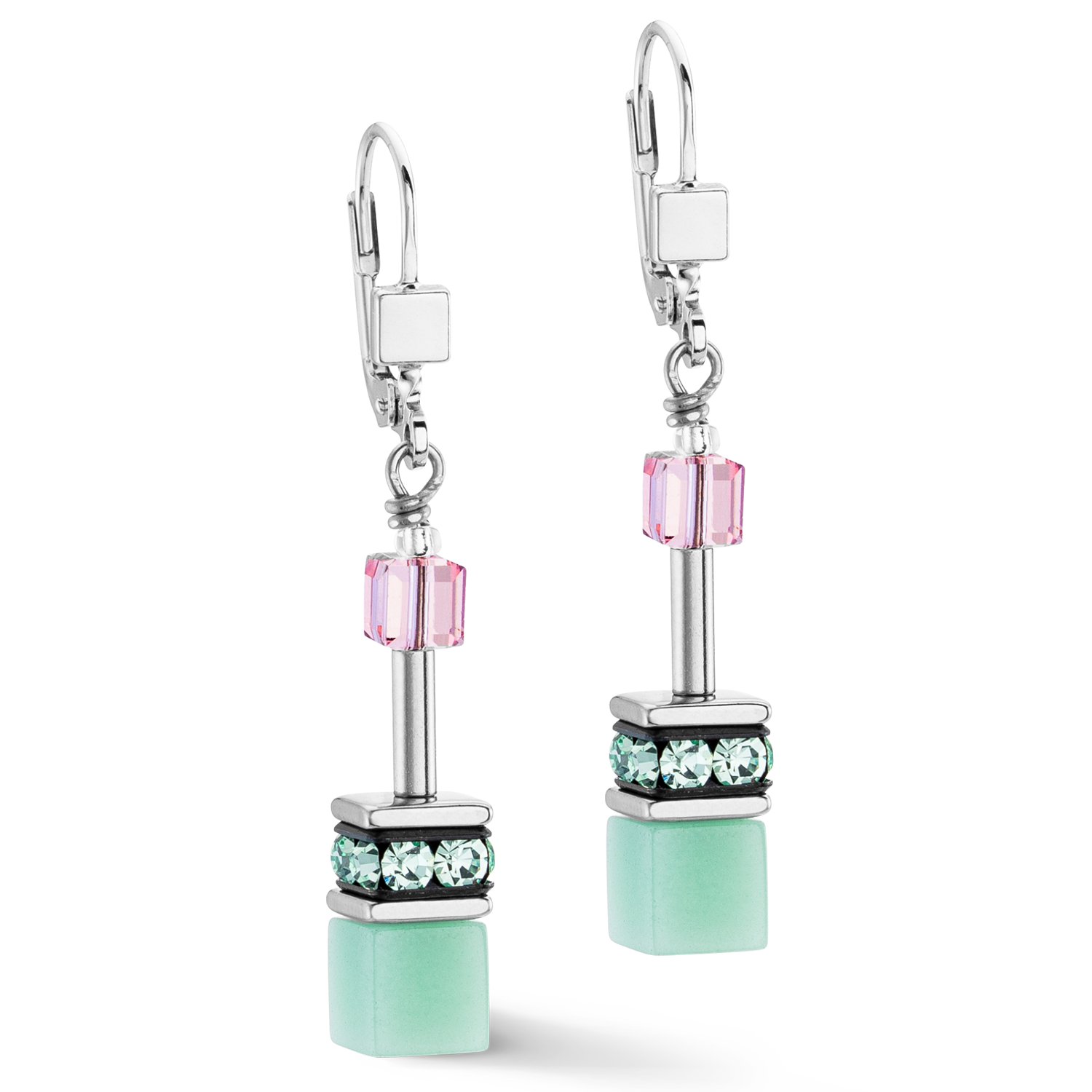 Boucles d'oreilles GeoCUBE® Iconic vert rose