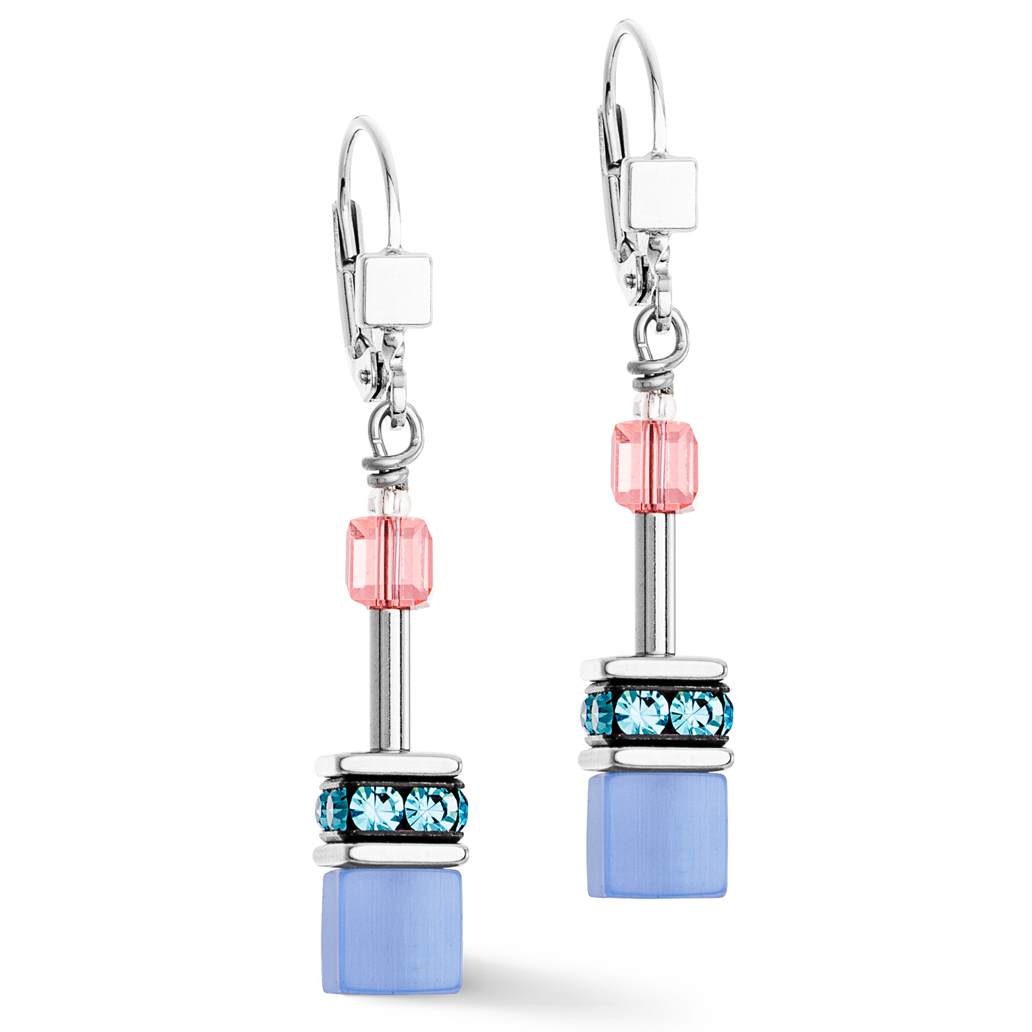 Boucles d'oreilles GeoCUBE® Iconic bleu-rose