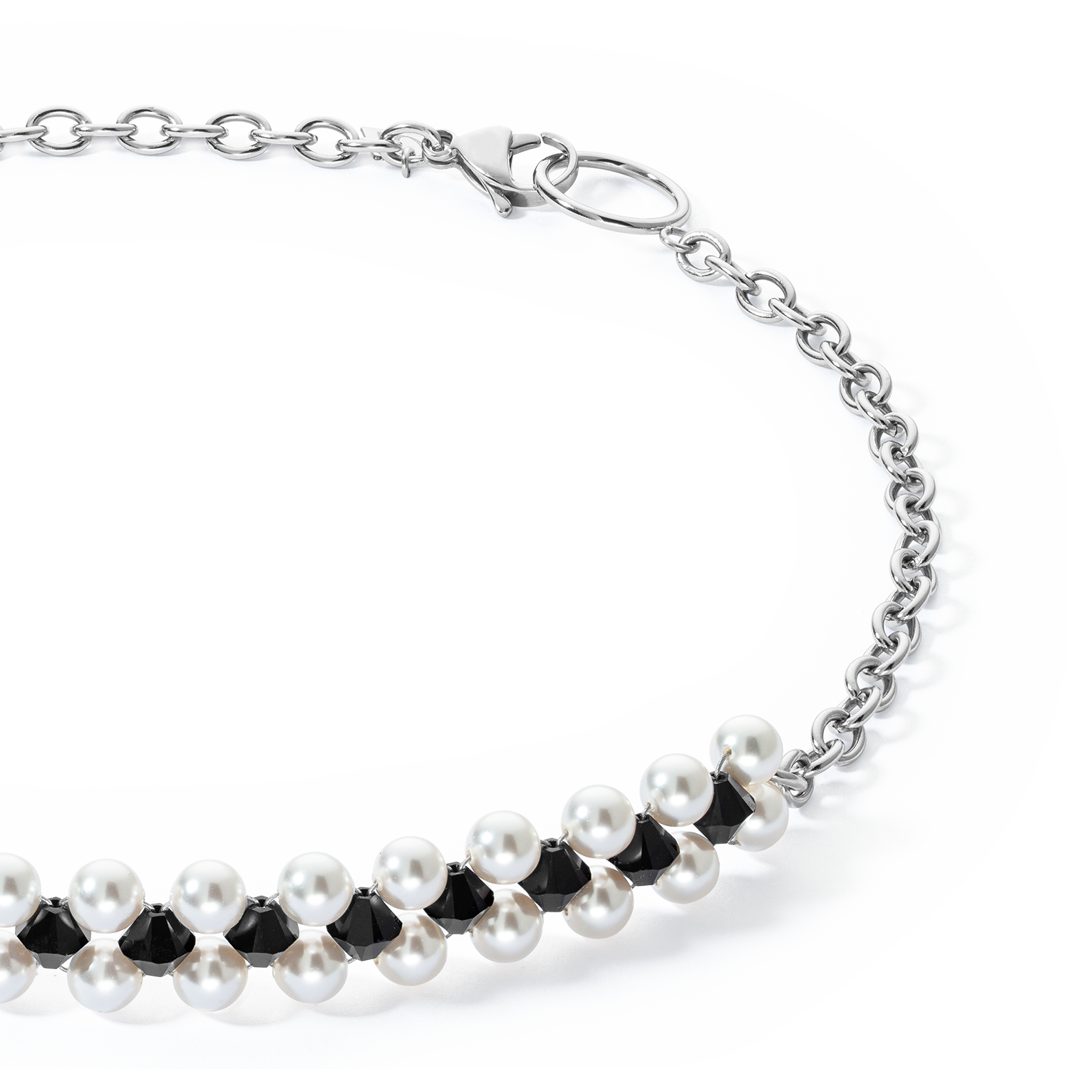 Collier Choker Mysterious argent-noir