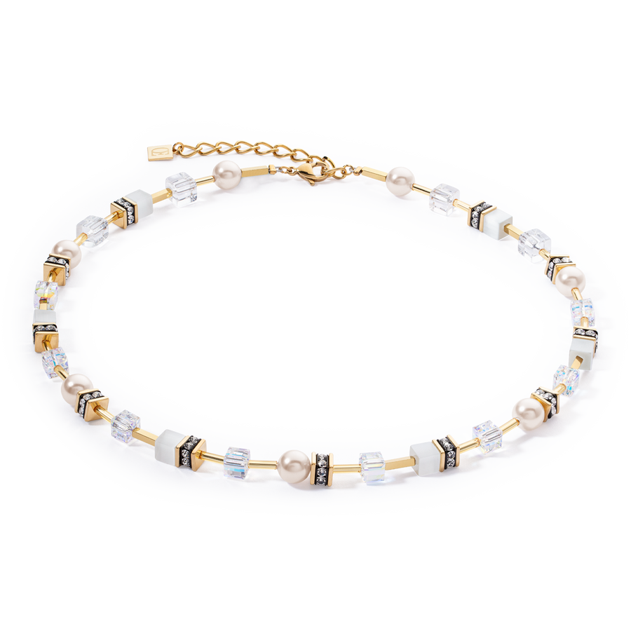 Collier GeoCUBE® Iconic Pearl Mix or-blanc