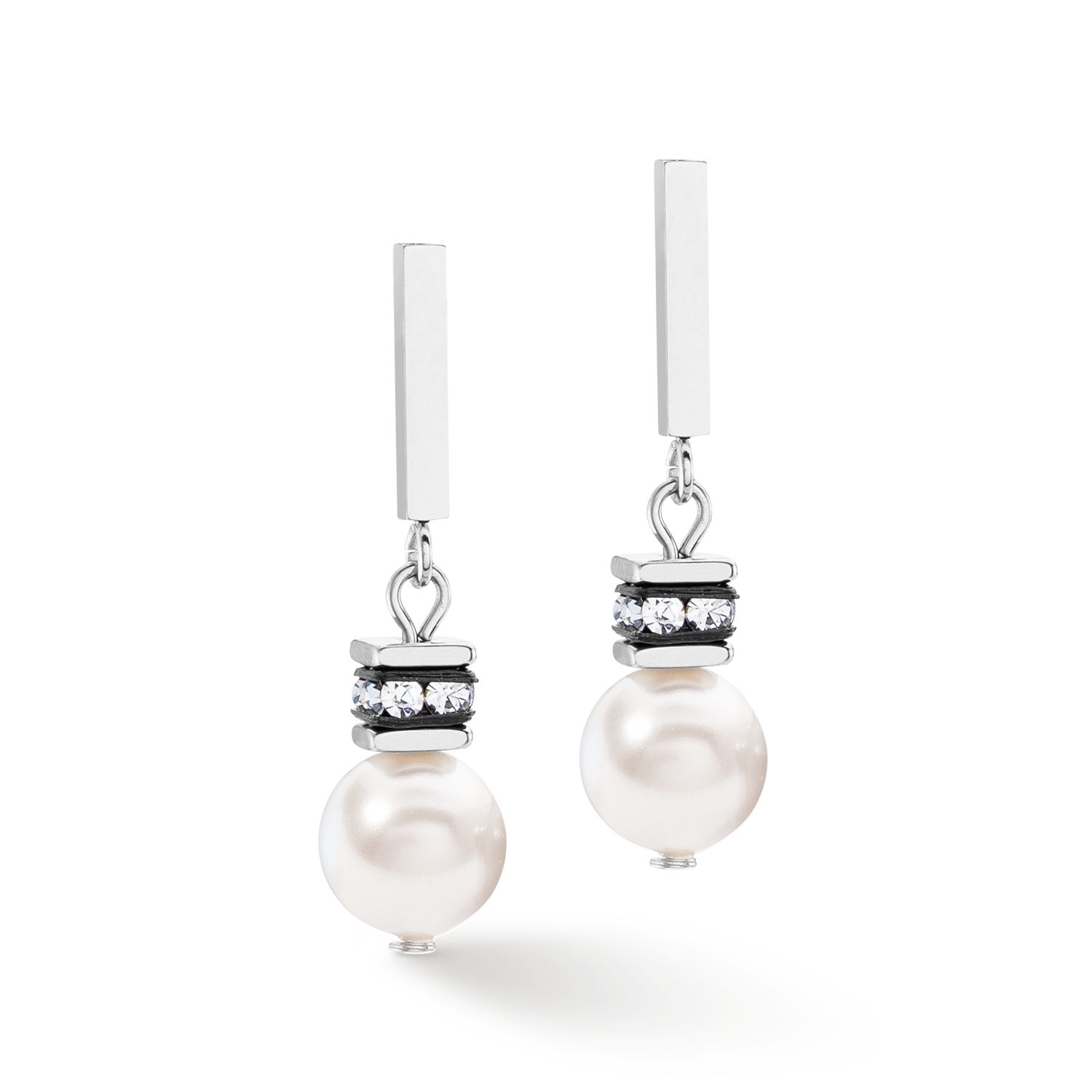 Boucles d'oreilles GeoCUBE® Iconic Pearl Mix argent-blanc