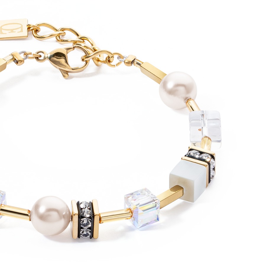 Bracelet GeoCUBE® Iconic Pearl Mix or-blanc