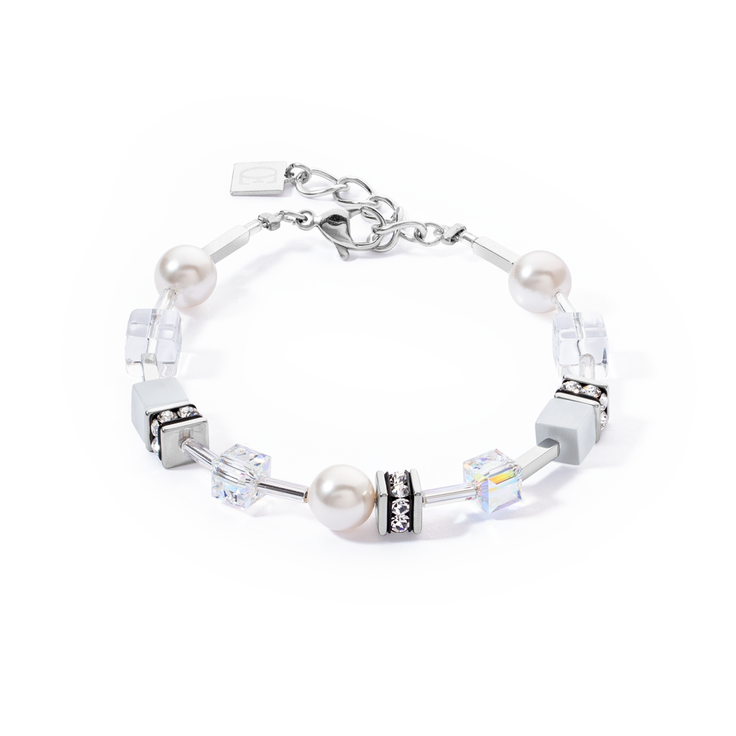 Bracelet GeoCUBE® Iconic Pearl Mix argent-blanc