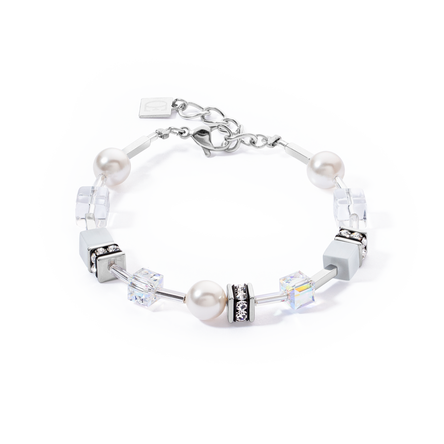 Bracelet GeoCUBE® Iconic Pearl Mix argent-blanc