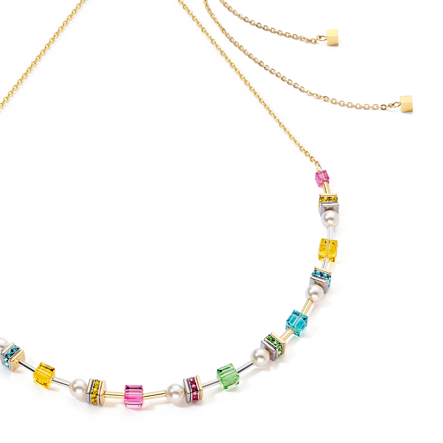 Collier Joyful Cubes & Pearls multicolor