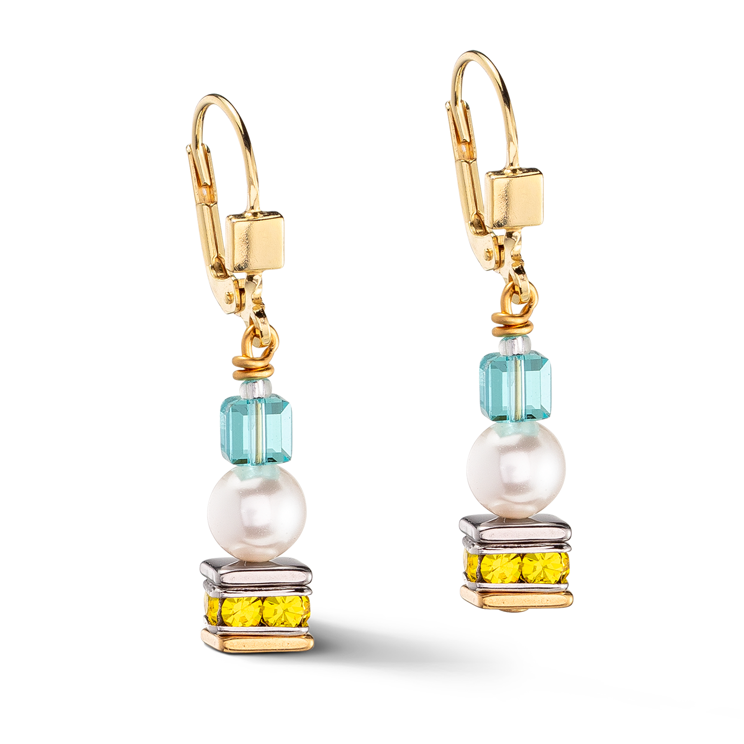 Boucles d'oreilles Joyful Cubes & Pearls multicolor