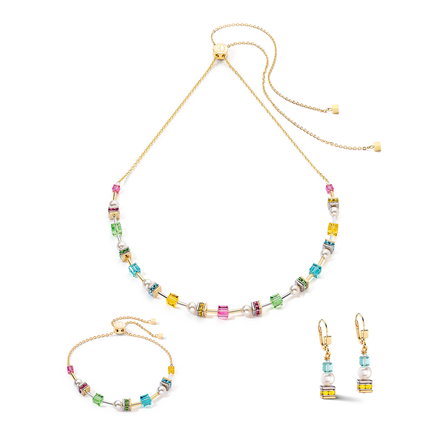 Boucles d'oreilles Joyful Cubes & Pearls multicolor