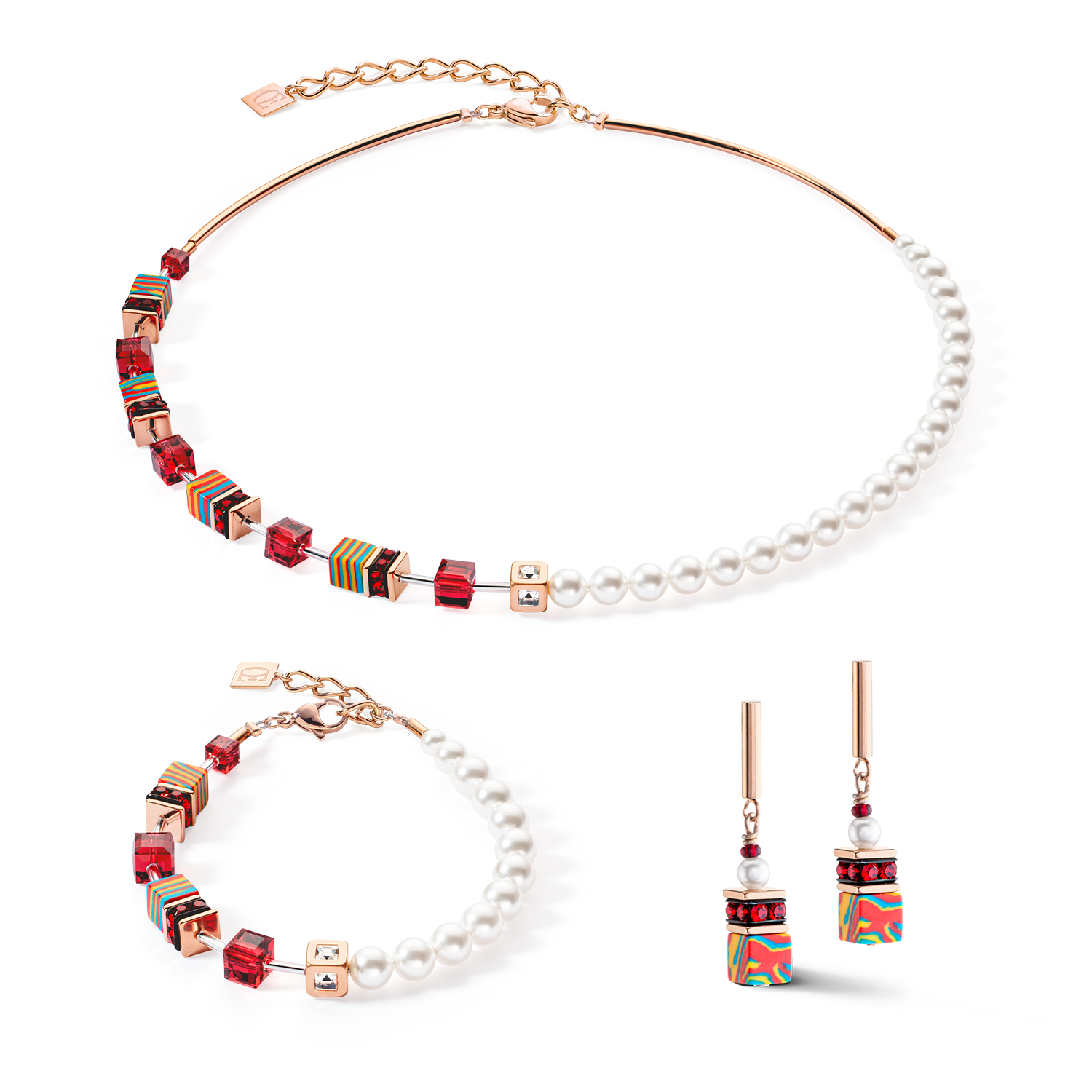 Collier GeoCUBE® Fusion Festive rouge