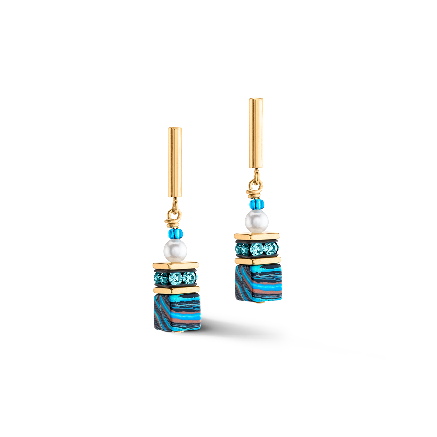 Boucles d'oreilles GeoCUBE® Fusion Festive turquoise