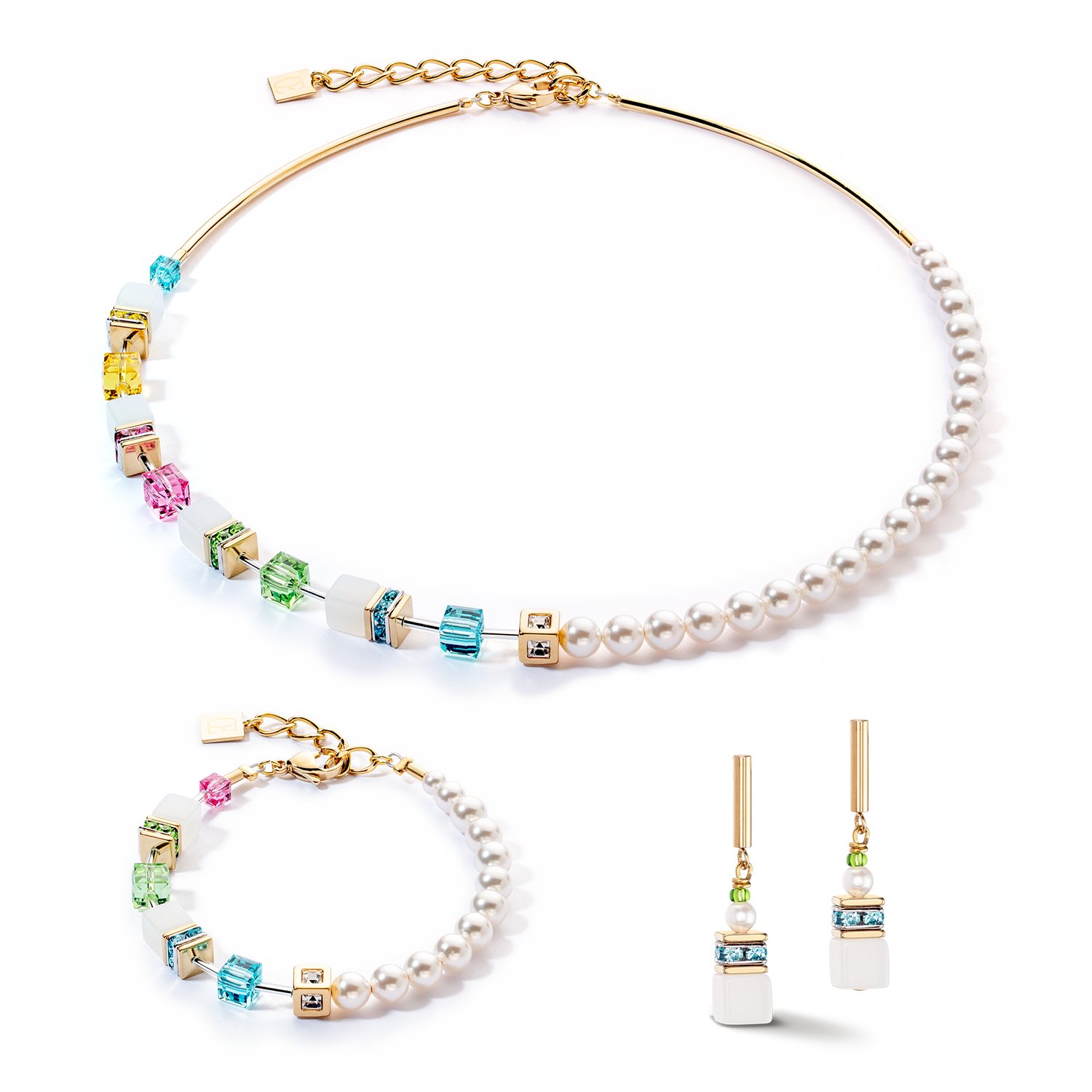 Boucles d'oreilles GeoCUBE® Fusion Festive multicolore