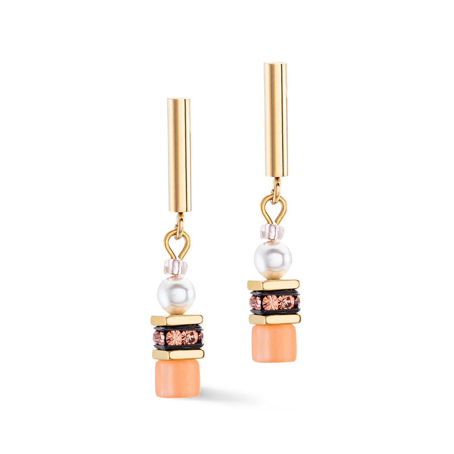 Boucles d'oreilles GeoCUBE® Mini Fusion Pearls Apricot Crush