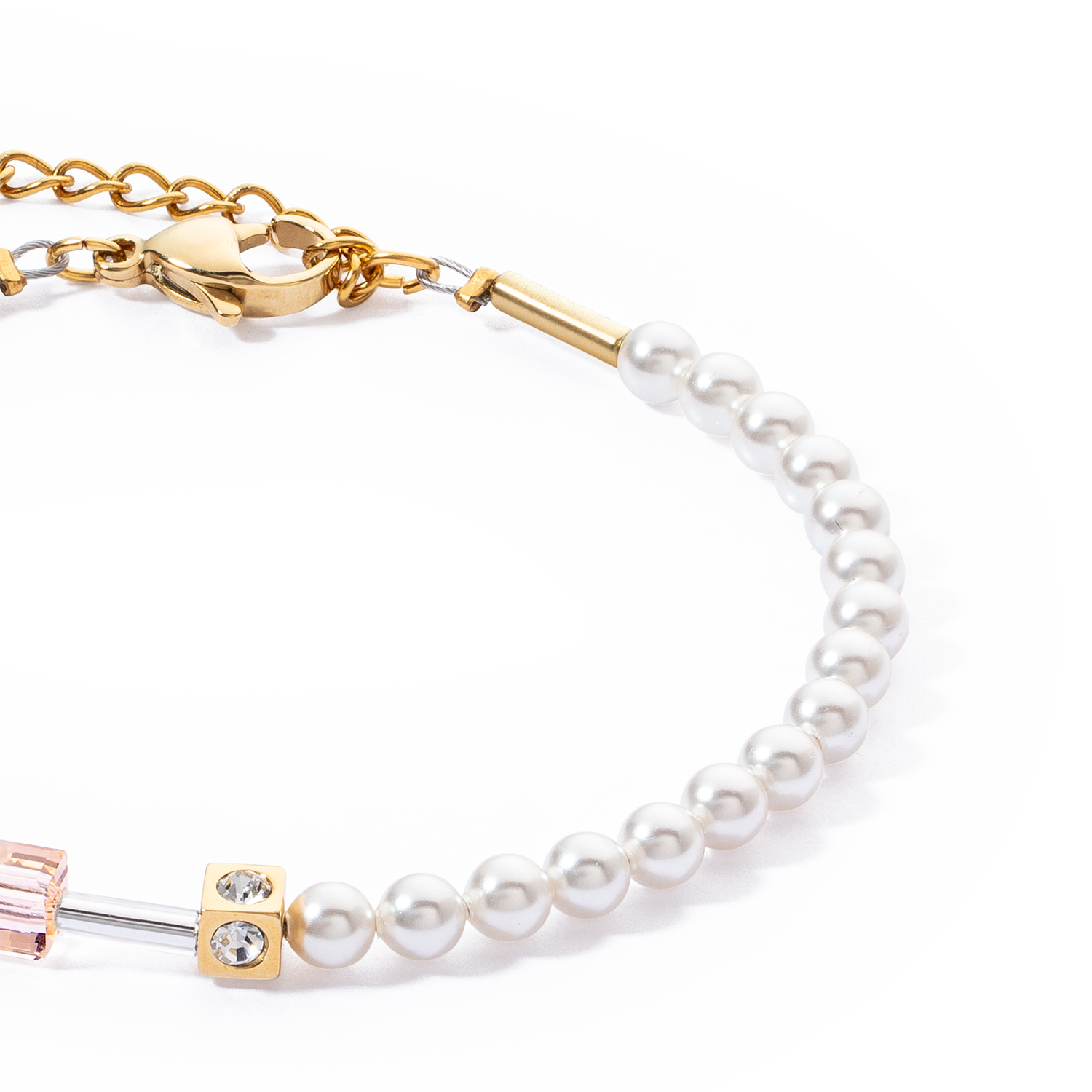 Bracelet GeoCUBE® Mini Fusion Pearls Apricot Crush